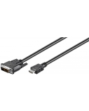 Goobay | DVI-D/HDMI cable, nickel plated | Black | DVI-D male Single-Link (18+1 pin) | HDMI male (type A) | 2 m