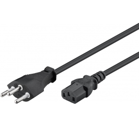 Goobay | Power supply cord, Switzerland | 93617 | Black Swiss male (type J, SEV 1011) | Device socket C13 (IEC connection)