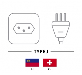 Goobay | Power supply cord, Switzerland | 93617 | Black Swiss male (type J, SEV 1011) | Device socket C13 (IEC connection)