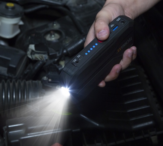 Šuolinis starteris automobiliui ir išorinė baterija 12000mAh