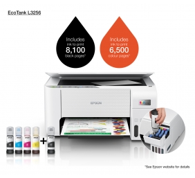Spausdintuvas rašalinis Epson EcoTank L3256 A4, Spalvotas, MFP, WiFi