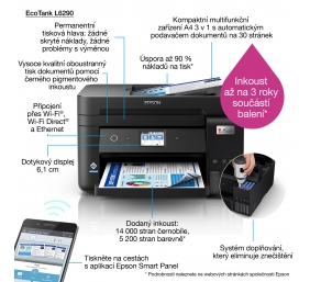 Spausdintuvas rašalinis Epson EcoTank L6290 A4, Spalvotas, MFP, ADF, WiFi