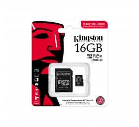 Kingston | UHS-I | 16 GB | microSDHC/SDXC Industrial Card | Flash memory class Class 10, UHS-I, U3, V30, A1 | SD Adapter