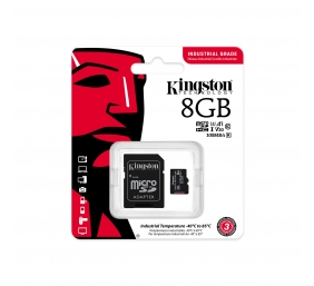 Kingston | UHS-I | 8 GB | microSDHC/SDXC Industrial Card | Flash memory class Class 10, UHS-I, U3, V30, A1 | SD Adapter