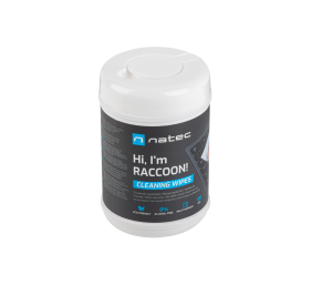 Natec Cleaning Wipes, Raccoon, 10x10 cm, 100-pack | Natec | Cleaning Wipes | NSC-1796 | Wet