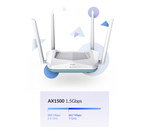D-Link R15 EAGLE PRO AI AX1500 Wireless Smart Router Maršrutizatorius