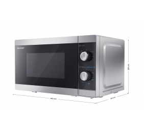 Sharp | Microwave Oven | YC-MS01E-S | Free standing | 20 L | 800 W | Silver