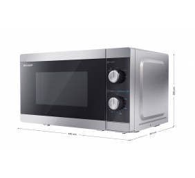 Sharp | YC-MS01E-S | Microwave Oven | Free standing | 20 L | 800 W | Silver