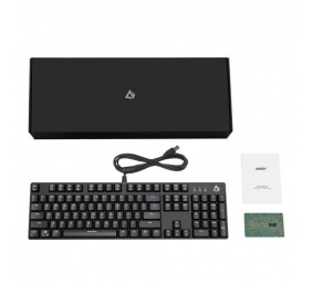 Aukey KM-G12 Mechanical Keyboard, RGB LED light, Wired, Black, Blue Switch, Numeric keypad