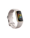Fitbit Charge 5 Fitness tracker, GPS (satellite), AMOLED, Touchscreen, Heart rate monitor, Activity monitoring 24/7, Waterproof, Bluetooth, Lunar White/Soft Gold