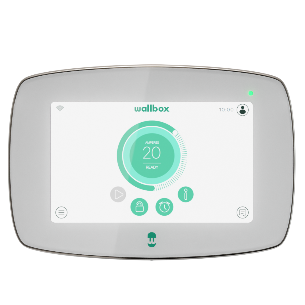 Wallbox | Commander 2 Electric Vehicle charger, 5 meter cable Type 2 | 22 kW | Wi-Fi, Bluetooth, Ethernet, 4G (optional) | Premium feel charging station equiped with 7” Touchscreen for Public and Private charging scenarios. Like all other Wallbox models i