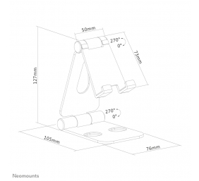 Neomounts | DS10-160SL1 | Adjustable | Phone stand | Silver | 7 "