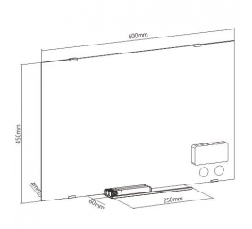 Magnetinė stiklinė balta lenta Up Up 600x450mm