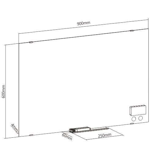 Magnetinė stiklinė balta lenta Up Up 600x900mm