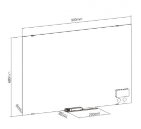 Magnetinė stiklinė balta lenta Up Up 600x900mm