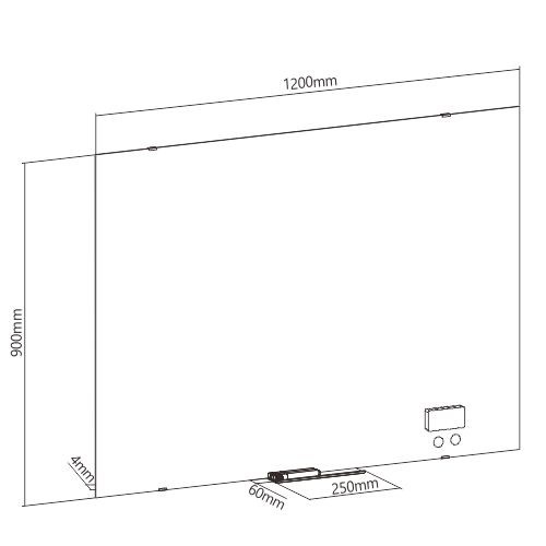 Magnetinė stiklinė balta lenta Up Up 900x1200mm