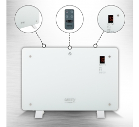 Camry | CR 7721 | Convection glass heater LCD with remote control | 1500 W | Number of power levels 2 | White | N/A