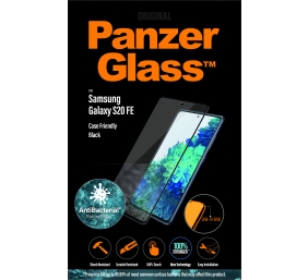 PanzerGlass | Samsung | Galaxy S20 FE CF | Glass | Black | Works with face recognition and is compatible with the in-screen fingerprint reader; Case Friendly | Clear Screen Protector