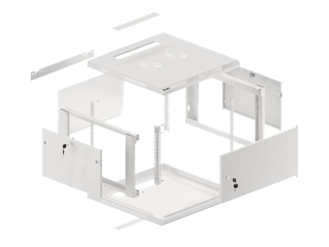 Lanberg | Rack cabinet 19" wall-mount 12U/600x450 for self-assembly with metal door (flat pack) | WF01-6412-00S | Grey