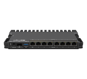 MikroTik Wired Ethernet Router RB5009UG+S+IN, Quad core 1.4 GHz CPU, 1xSFP+, 7xGigabit LAN, 1x2.5G LAN, 1xUSB, Can be powered in 3 different ways, CPU temperature monitor, Mounts FOUR of these Routers in a Single 1U Rackmount Space, RouterOS L5 | Wired Et