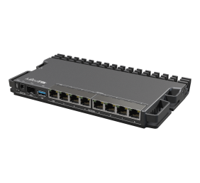 MikroTik Wired Ethernet Router RB5009UG+S+IN, Quad core 1.4 GHz CPU, 1xSFP+, 7xGigabit LAN, 1x2.5G LAN, 1xUSB, Can be powered in 3 different ways, CPU temperature monitor, Mounts FOUR of these Routers in a Single 1U Rackmount Space, RouterOS L5 | Wired Et