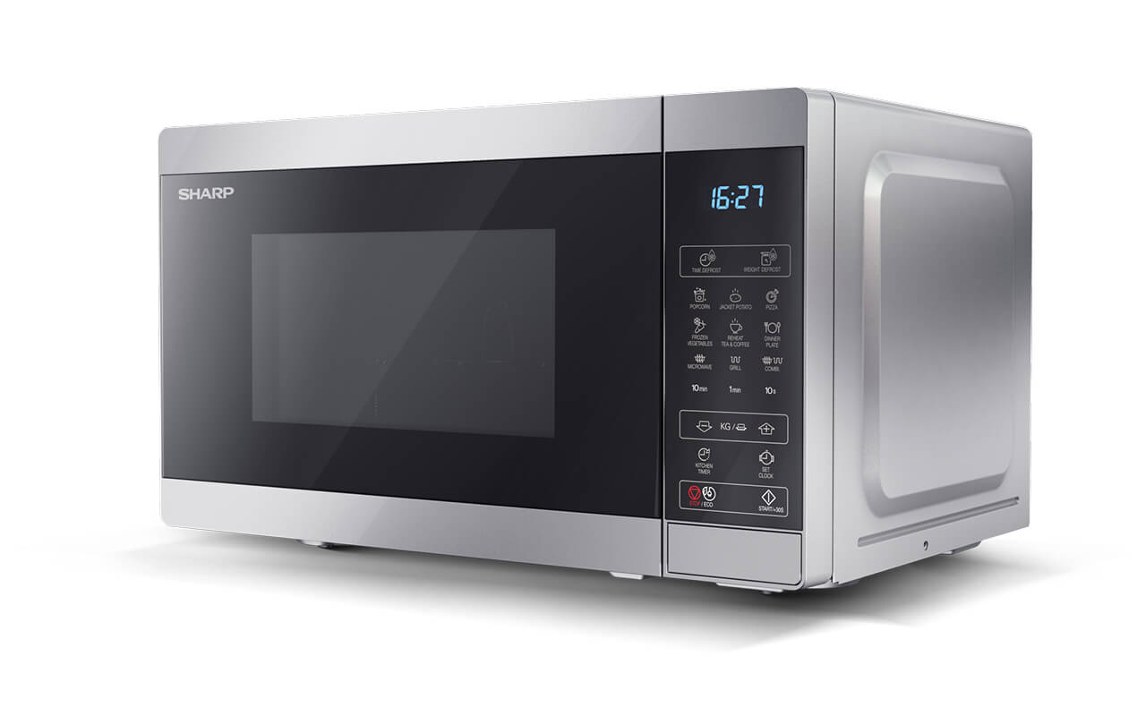 Sharp | Microwave Oven | YC-MG02E-S | Free standing | 20 L | 800 W | Grill | Silver