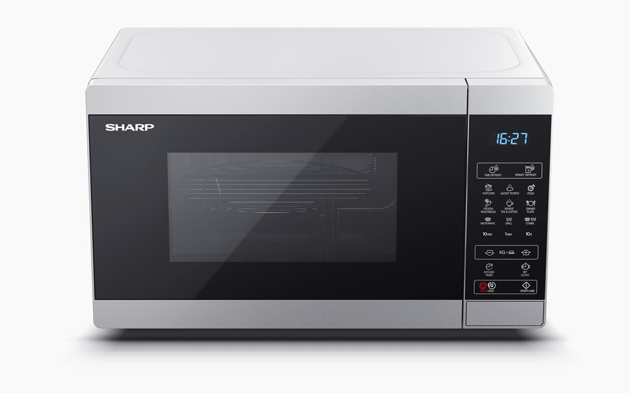 Sharp | Microwave Oven | YC-MG02E-S | Free standing | 20 L | 800 W | Grill | Silver