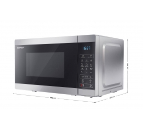 Sharp | YC-MG02E-S | Microwave Oven | Free standing | 20 L | 800 W | Grill | Silver