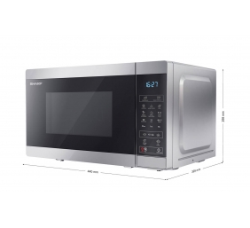 Sharp | Microwave Oven | YC-MG02E-S | Free standing | 20 L | 800 W | Grill | Silver