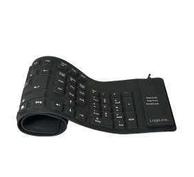 Logilink | Flexible waterproof Keyboard USB + PS/2 | ID0019A | Flexible keyboard | Wired | DE | Black