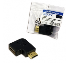HDMI Adapter, AM to AF in 90 degree flat angled | Logilink