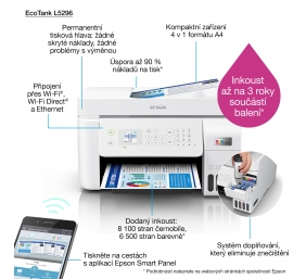 Epson Multifunctional printer | EcoTank L5296 | Inkjet | Colour | 4-in-1 | Wi-Fi | White