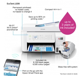 Epson Multifunctional printer | EcoTank L5296 | Inkjet | Colour | 4-in-1 | Wi-Fi | White