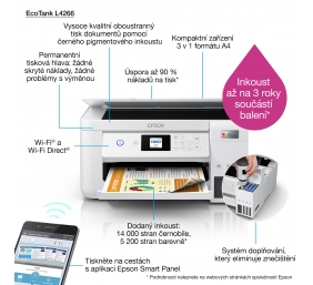 Epson Multifunctional printer | EcoTank L4266 | Inkjet | Colour | 3-in-1 | A4 | Wi-Fi | White