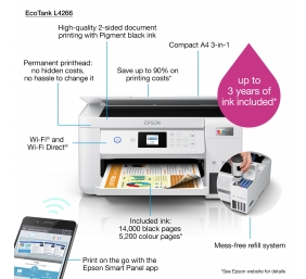 Epson Multifunctional printer | EcoTank L4266 | Inkjet | Colour | 3-in-1 | A4 | Wi-Fi | White