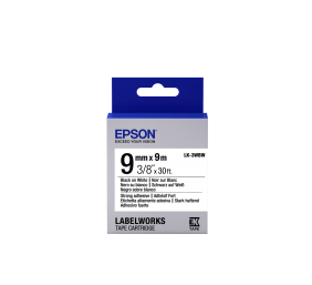 Epson LK-3WBW (C53S653007) Ženklinimo juostos kasetė, Strong Adhesive, Black on White 9mm, 9m