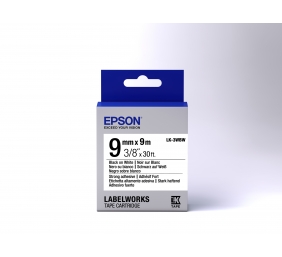 Epson LK-3WBW (C53S653007) Ženklinimo juostos kasetė, Strong Adhesive, Black on White 9mm, 9m