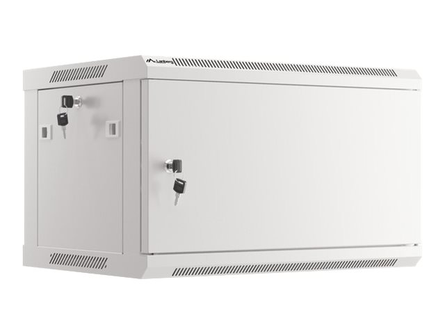 Lanberg | Rack cabinet 19" wall-mount 6U/600x450 for self-assembly with metal door (flat pack) | WF01-6406-00S | Grey