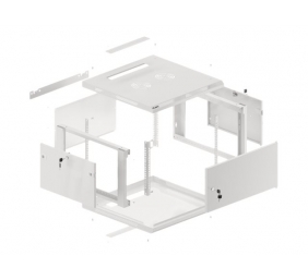 Lanberg | Rack cabinet 19" wall-mount 6U/600x600 for self-assembly with metal door (flat pack) | WF01-6606-00S | Grey