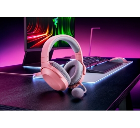 Laidinės/belaidės žaidimų ausinės Razer Barracuda X, Wired &amp; Wireless, USB Type-C, Quartz Rožinė