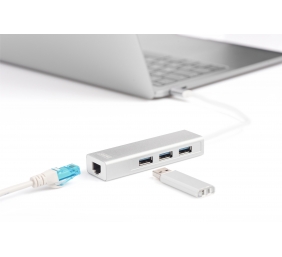 Digitus | USB Type-C 3-Port Hub + Gigabit Ethernet