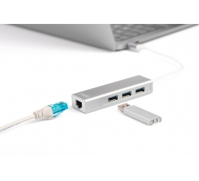 Digitus | USB Type-C 3-Port Hub + Gigabit Ethernet