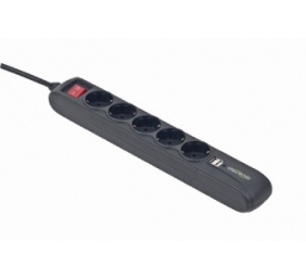 SPG5-U2-5 Power strip with USB charger, 5 sockets, USB 2A, 1.5 m