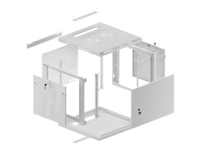 Lanberg | Rack cabinet 19" wall-mount 9U/600x600 (flat pack) for self-assembly with metal door | WF01-6609-00S | Grey