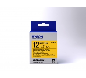 Epson LK-4YBW (C53S654014) Ženklinimo juostos kasetė, Strong Adhesive, Black on Yellow (12mm, 9m)