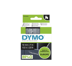 Dymo 45020 (S0720600) Juostelė 12mm x 7m, White on Transparent