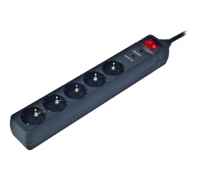 Surge Protector SPG5-C-5/ 1.5 m/ 5 Sockets/ Black