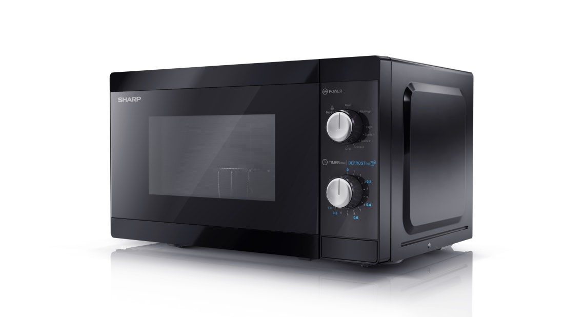 Sharp | Microwave Oven with Grill | YC-MG01E-B | Free standing | 800 W | Grill | Black