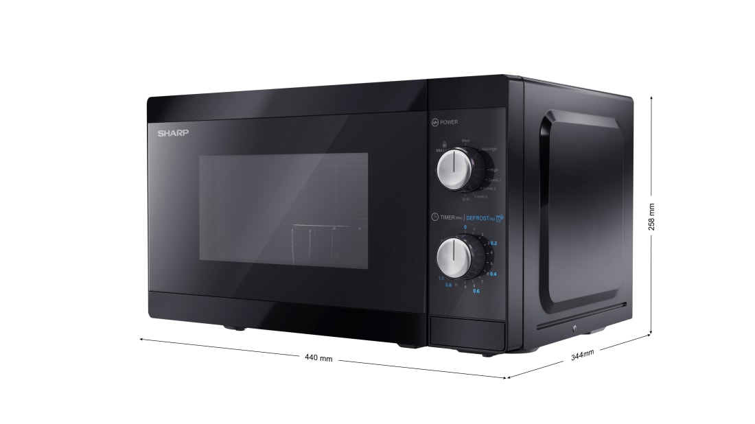 Sharp | Microwave Oven with Grill | YC-MG01E-B | Free standing | 800 W | Grill | Black