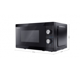 Sharp | Microwave Oven with Grill | YC-MG01E-B | Free standing | 800 W | Grill | Black